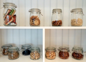 Gluten-free healthy snacks on shelf